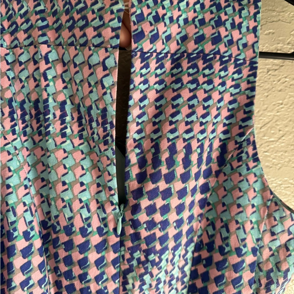 Maggy London Blue and Pink Print Midi Dress - Picture 4 of 4